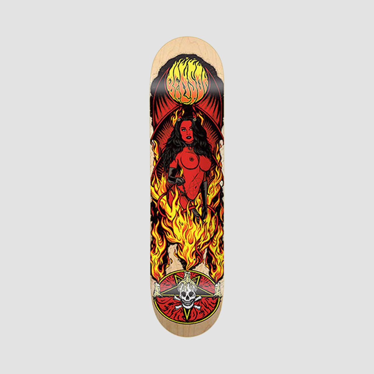 Death Benson Devil Woman Skateboard Deck Various Stains - 8.625"