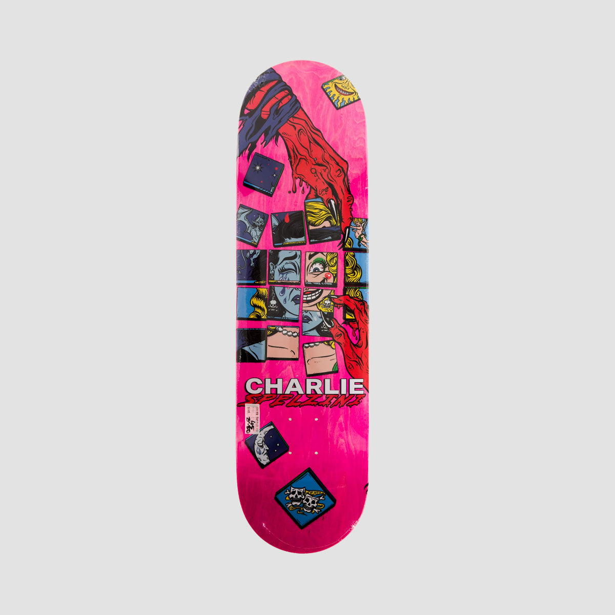 Death Charlie Spelzini Interchangeable Skateboard Deck Pink Stain- 8.5"