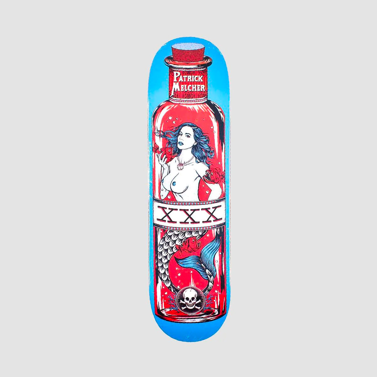 Death Patrick Melcher Mermaid Skateboard Deck Blue - 8.75"