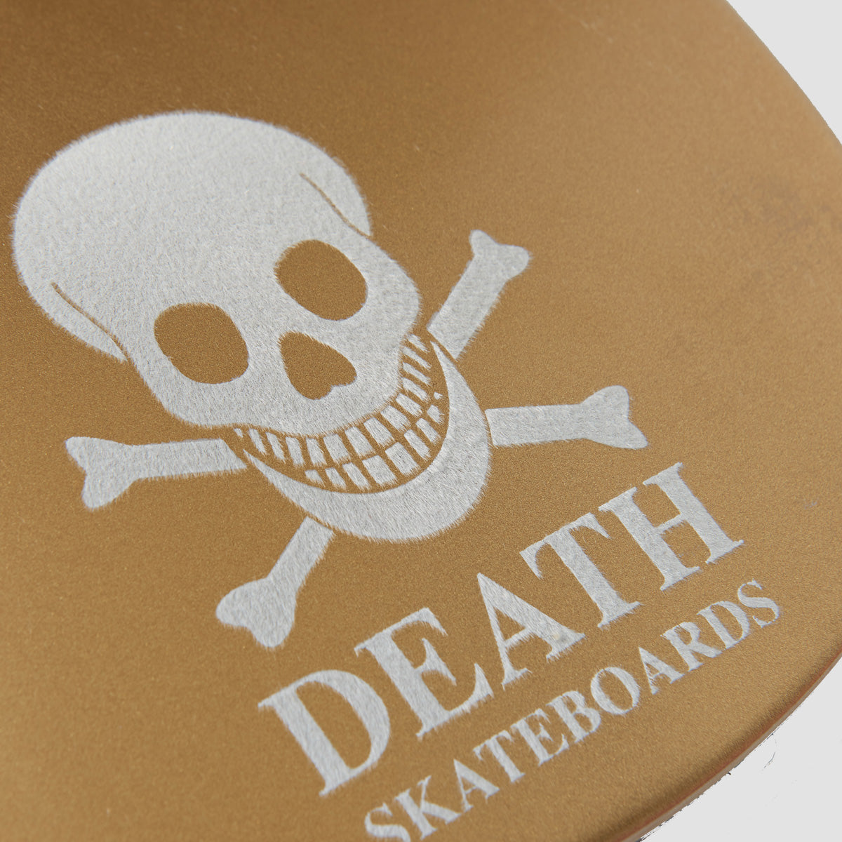 Death Zarosh Heart Hand Screened Pool Skateboard Deck Gold/White Skull - 9"