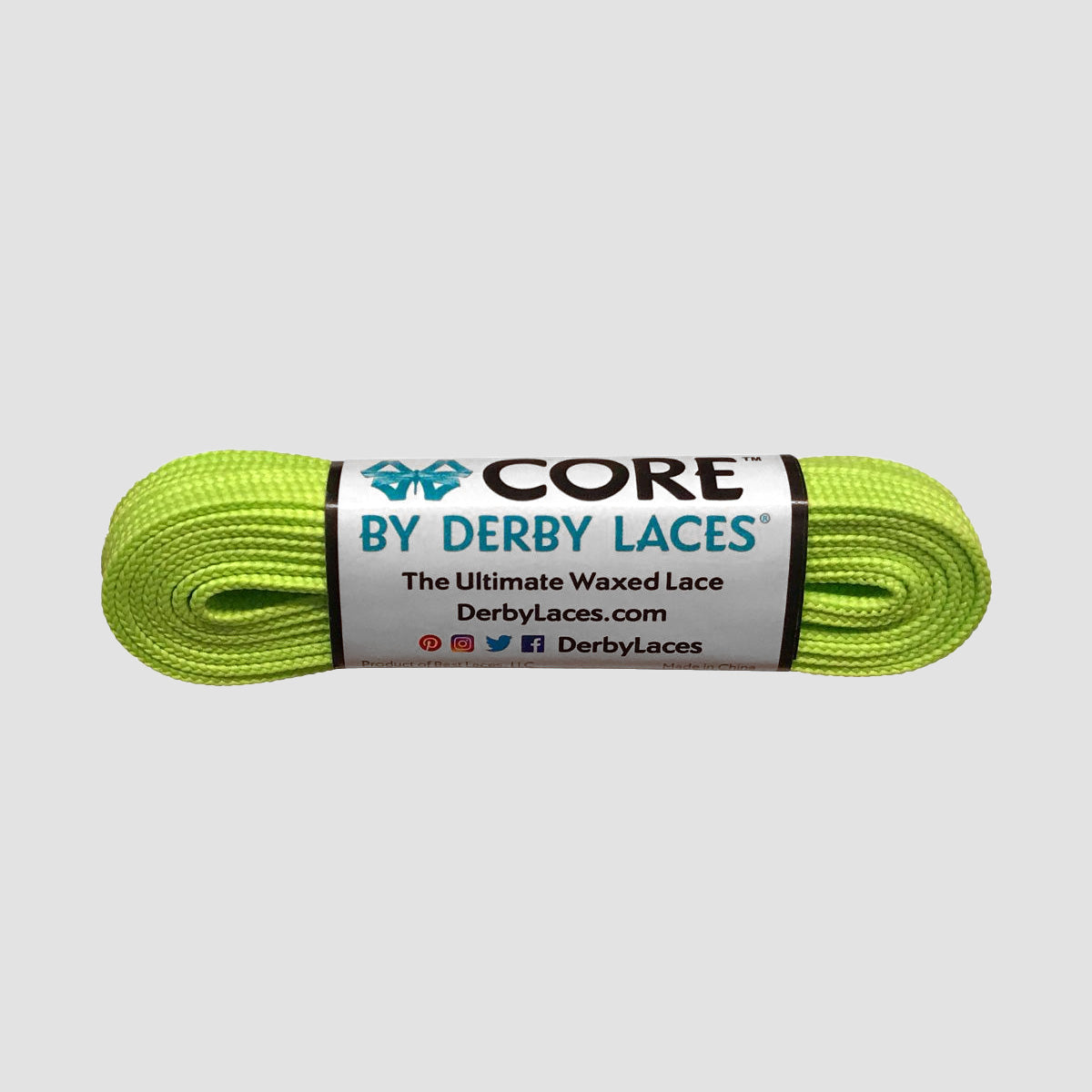 Derby Laces CORE 6mm 274cm Boot/Skate Laces Lime Green