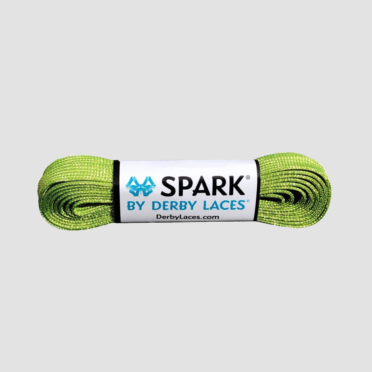 Derby Laces SPARK Metallic 7mm 274cm Roller Derby Skate Laces Lime Green