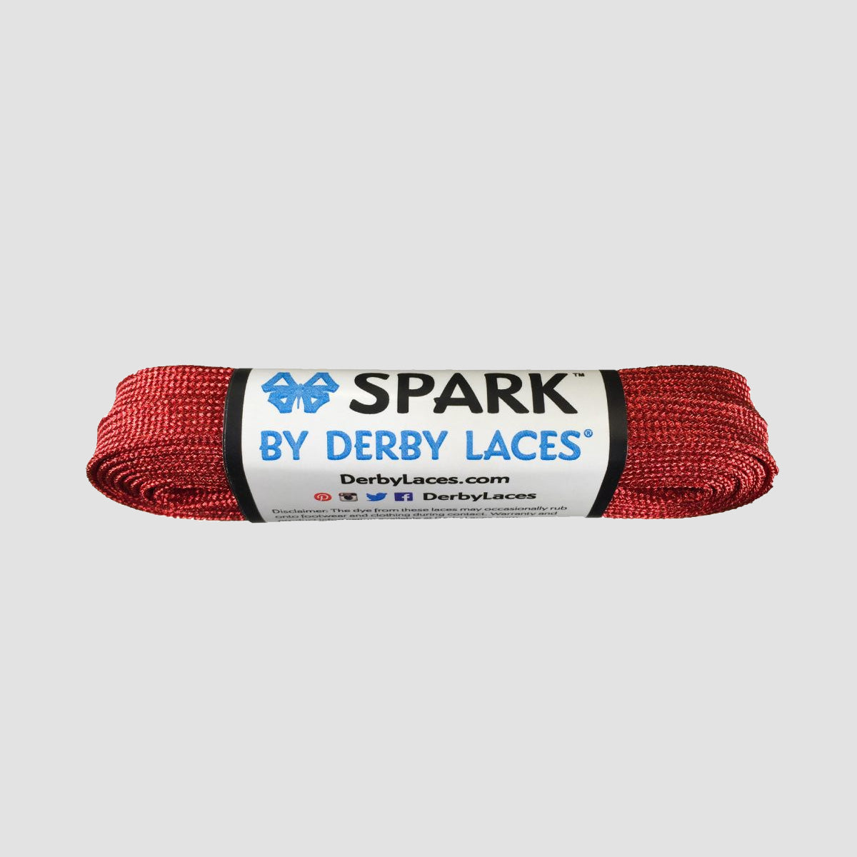 Derby Laces SPARK Metallic 7mm 274cm Roller Derby Skate Laces Red
