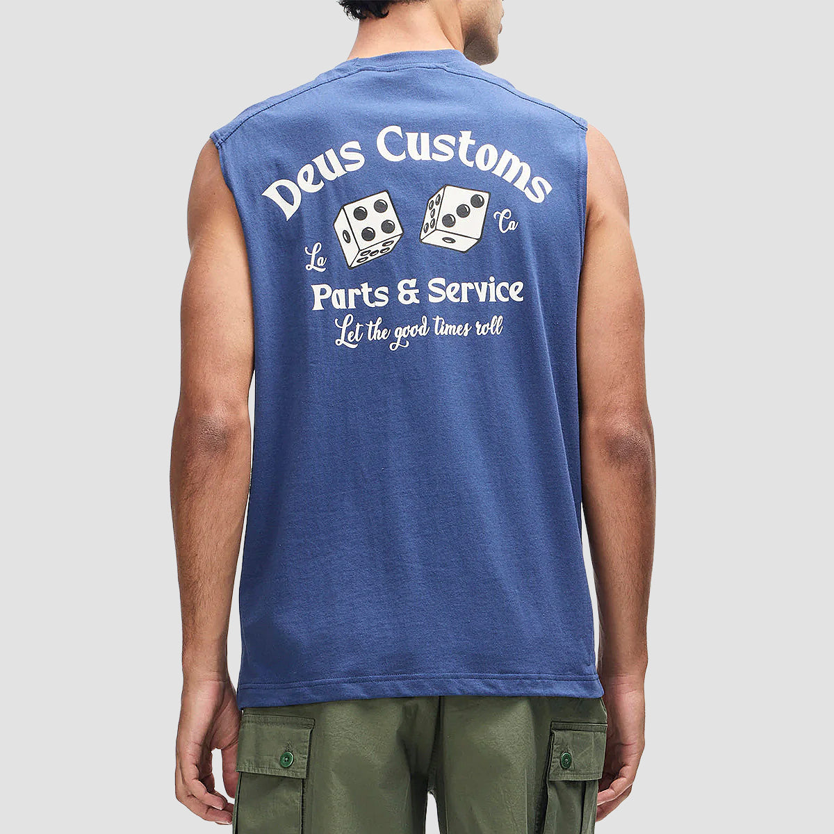 Deus Knucklebones Muscle Vest Mechanic Blue