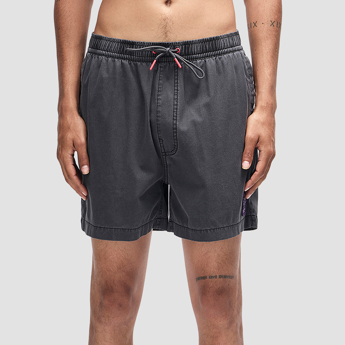 Deus Sandbar Garment Dyed Swim Shorts Anthracite