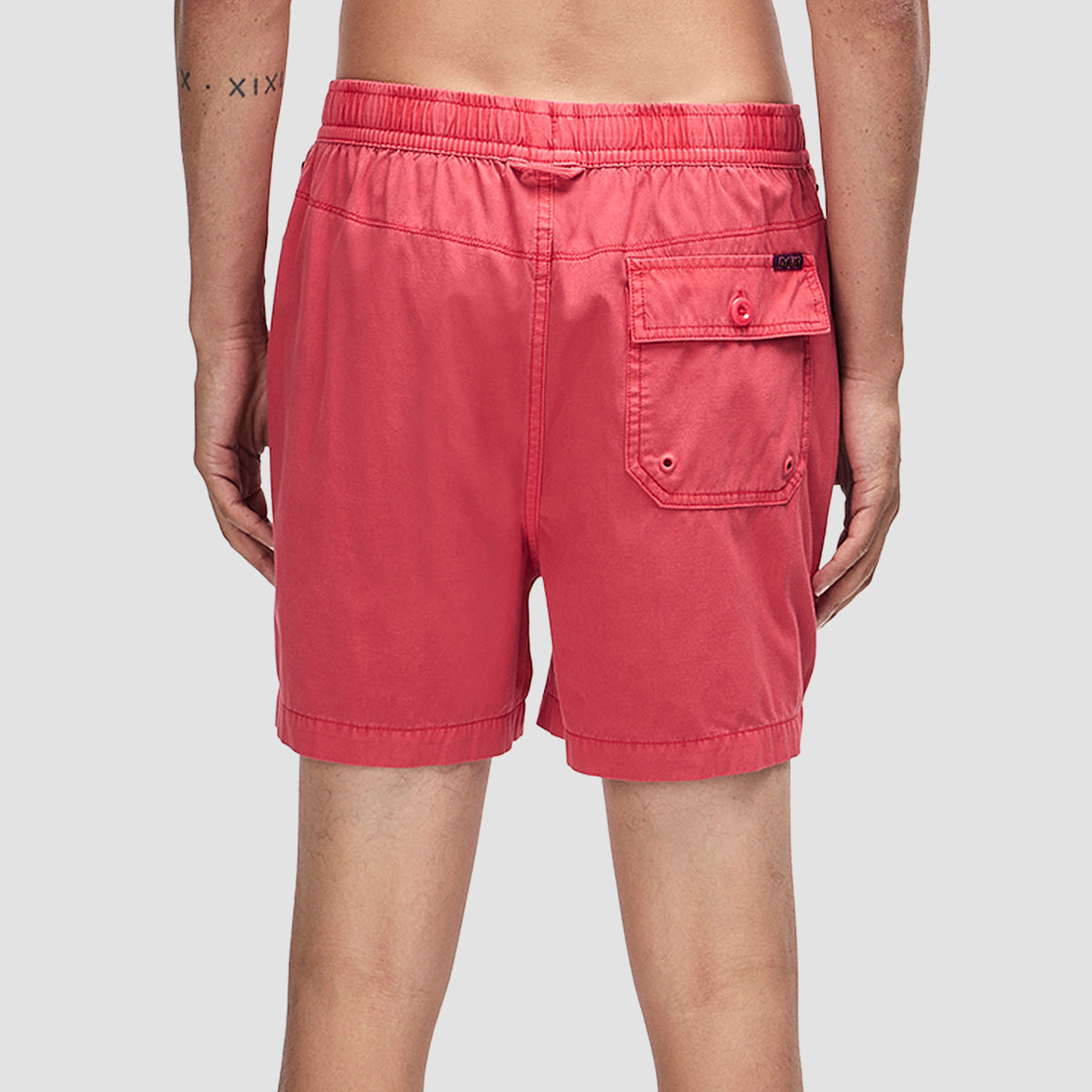 Deus Sandbar Garment Dyed Swim Shorts Melon Red