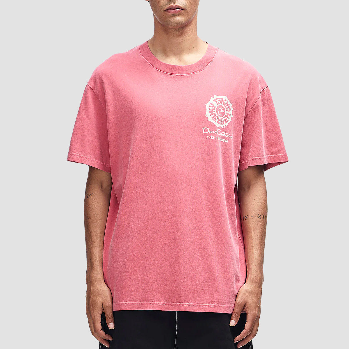 Deus Tokyo Address T-Shirt Melon Red