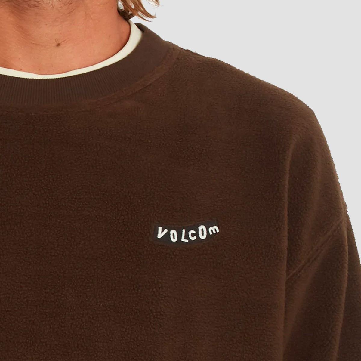 Volcom Too Kool LSE Crew Sweat Dark Brown