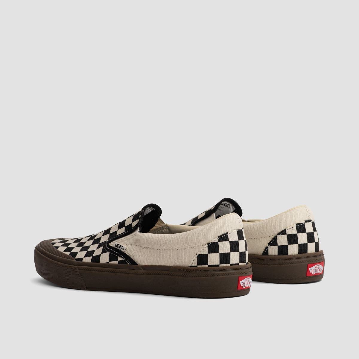 Vans BMX Slip-On Shoes - Checkerboard Black/Dark Gum