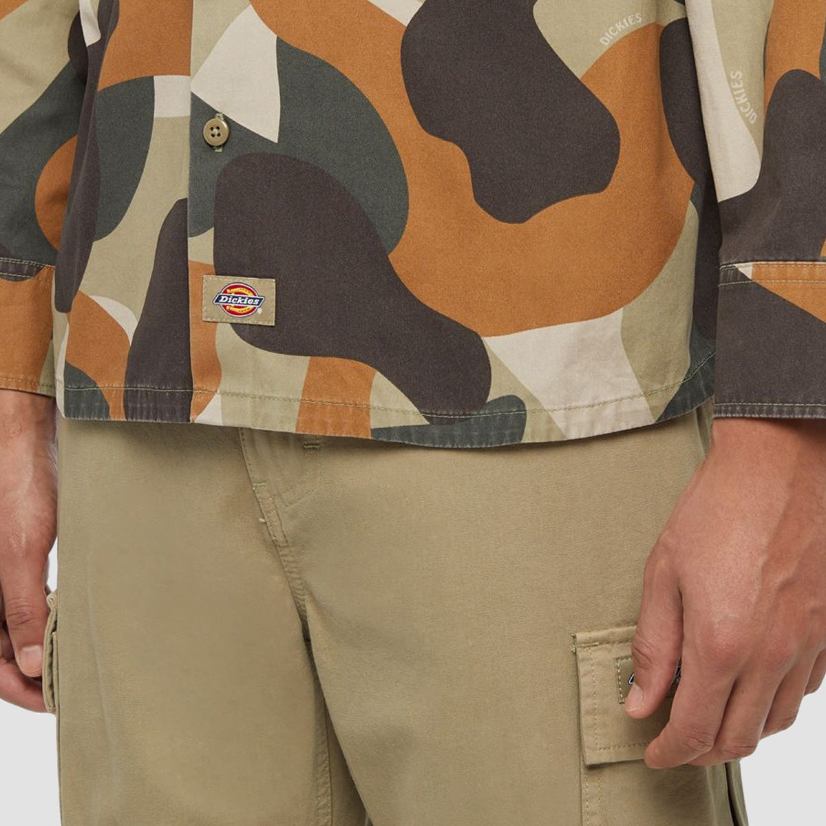 Dickies Camo Canvas Longsleeve Work Shirt Imperial Green