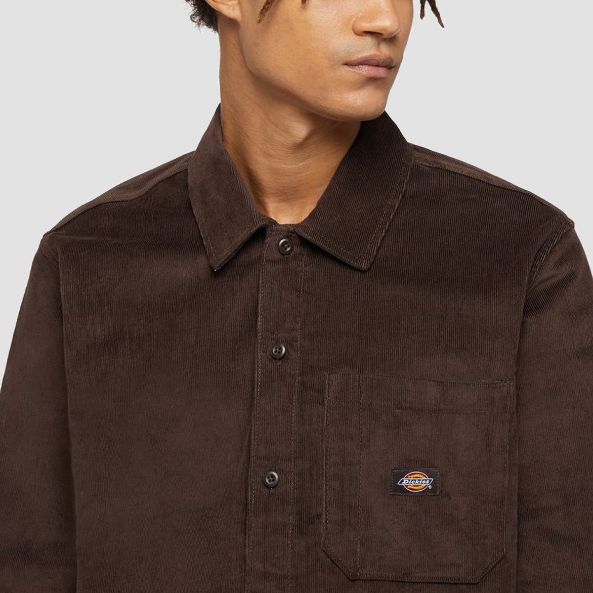 Dickies Corduroy Longsleeve Shirt Chocolate Brown