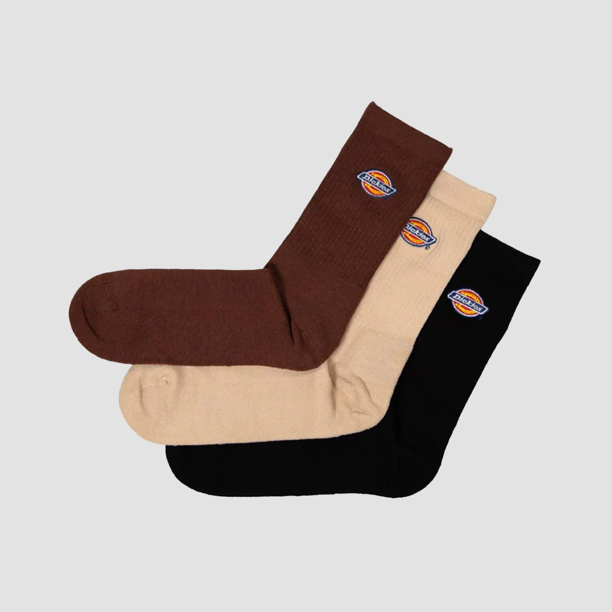 Dickies Valley Grove Socks 3 Pack Cappuccino