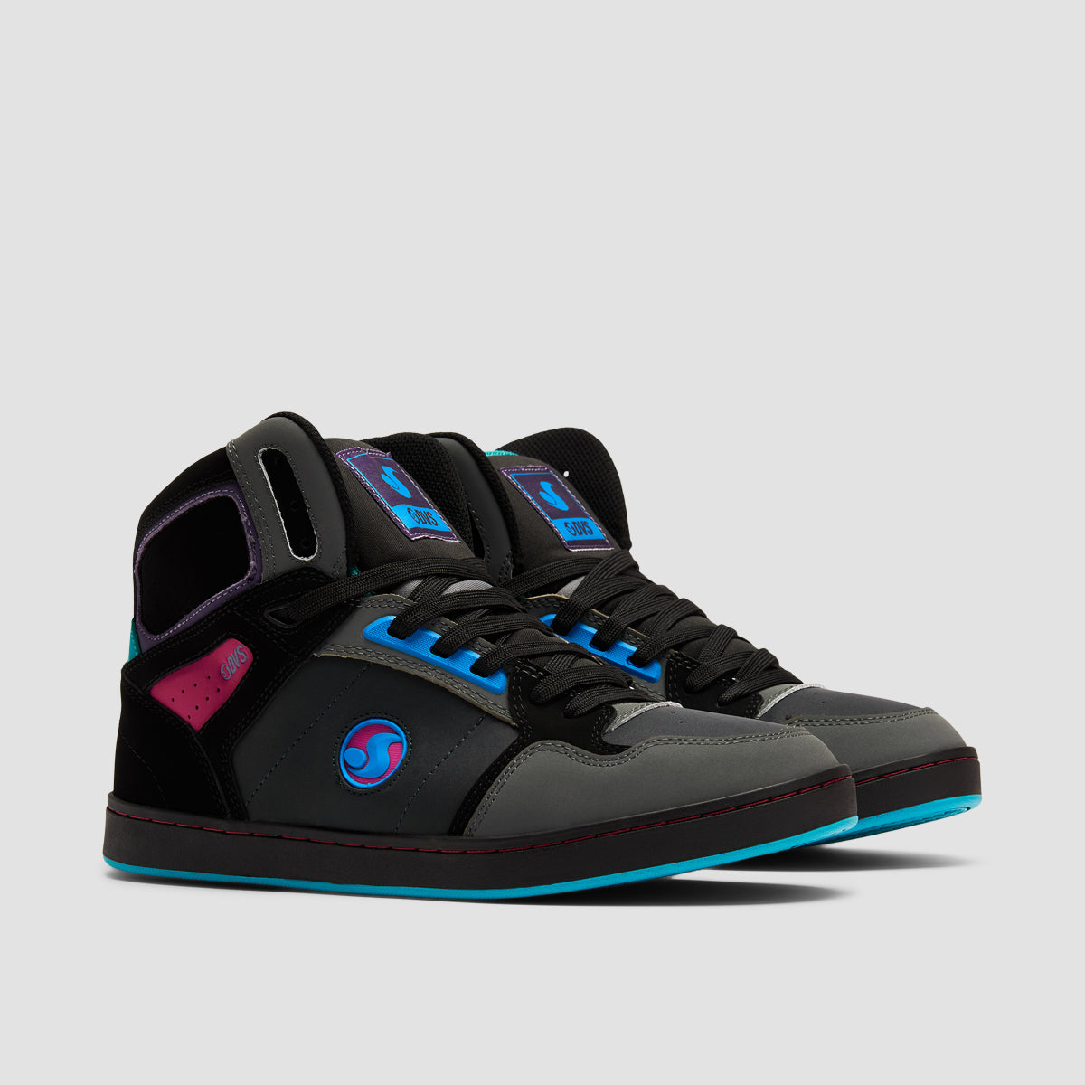 DVS Honcho High Top Shoes - Black/Purple/Blue Nubuck - Womens