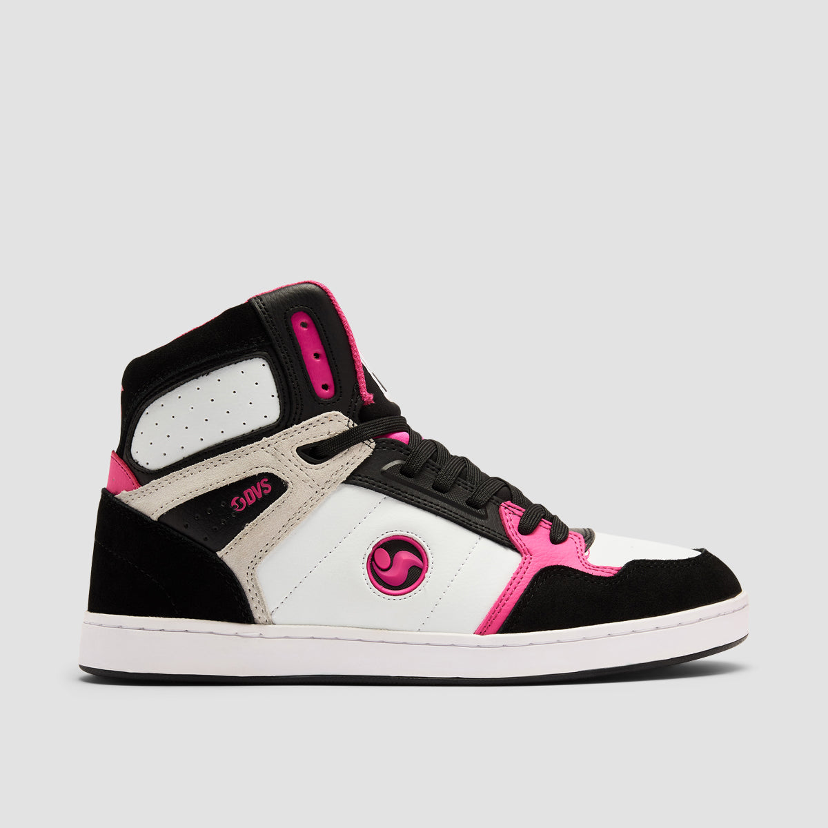 DVS Honcho High Top Shoes - Black/White/Pink Suede - Womens
