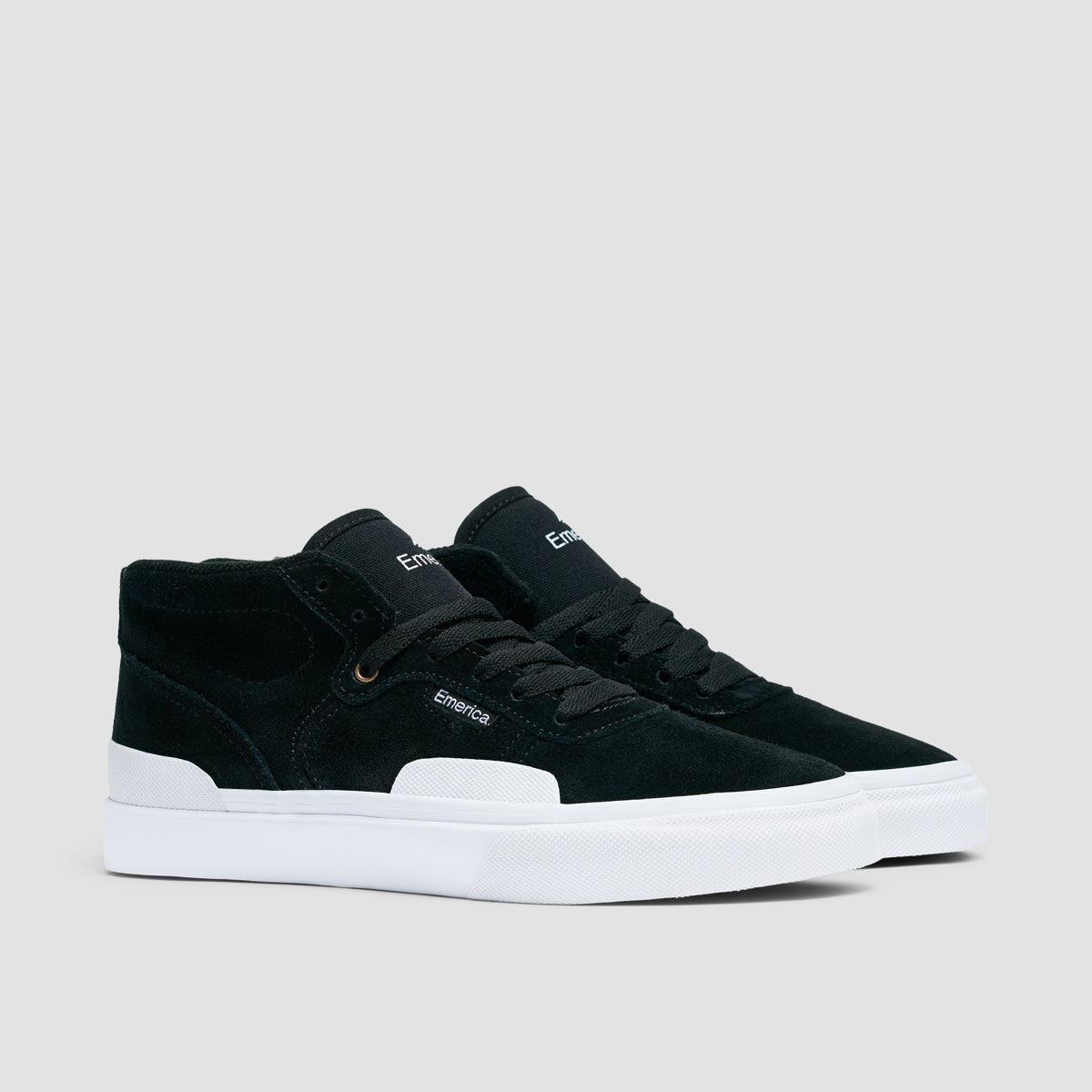 Emerica Pillar Mid Top Shoes Black/White/Gold - Kids