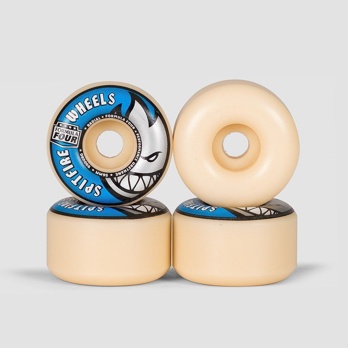 Spitfire Formula Four Radial 99DU Skateboard Wheels Natural/Blue 56mm