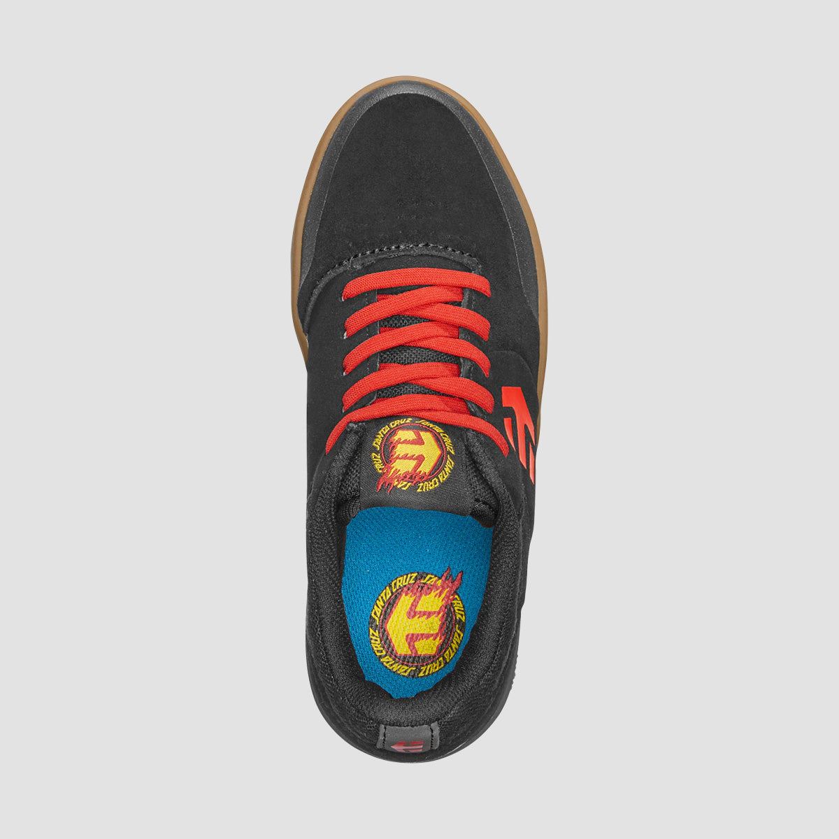 Etnies Marana X Santa Cruz Shoes - Black/Red/Gum - Little Kids
