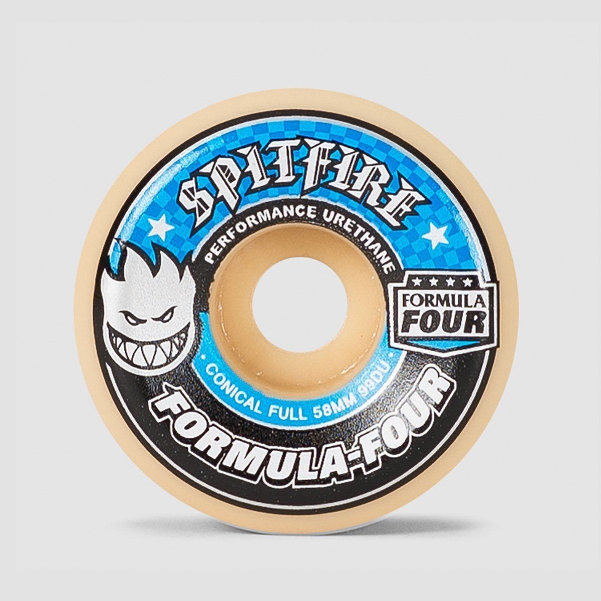Spitfire Formula Four Conical Full 99du Skateboard Wheels Natural/Blue 58mm