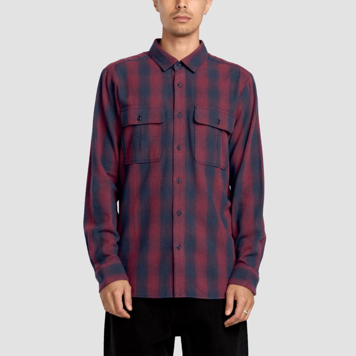 Volcom Shadowstone Flannel Longsleeve Shirt Navy