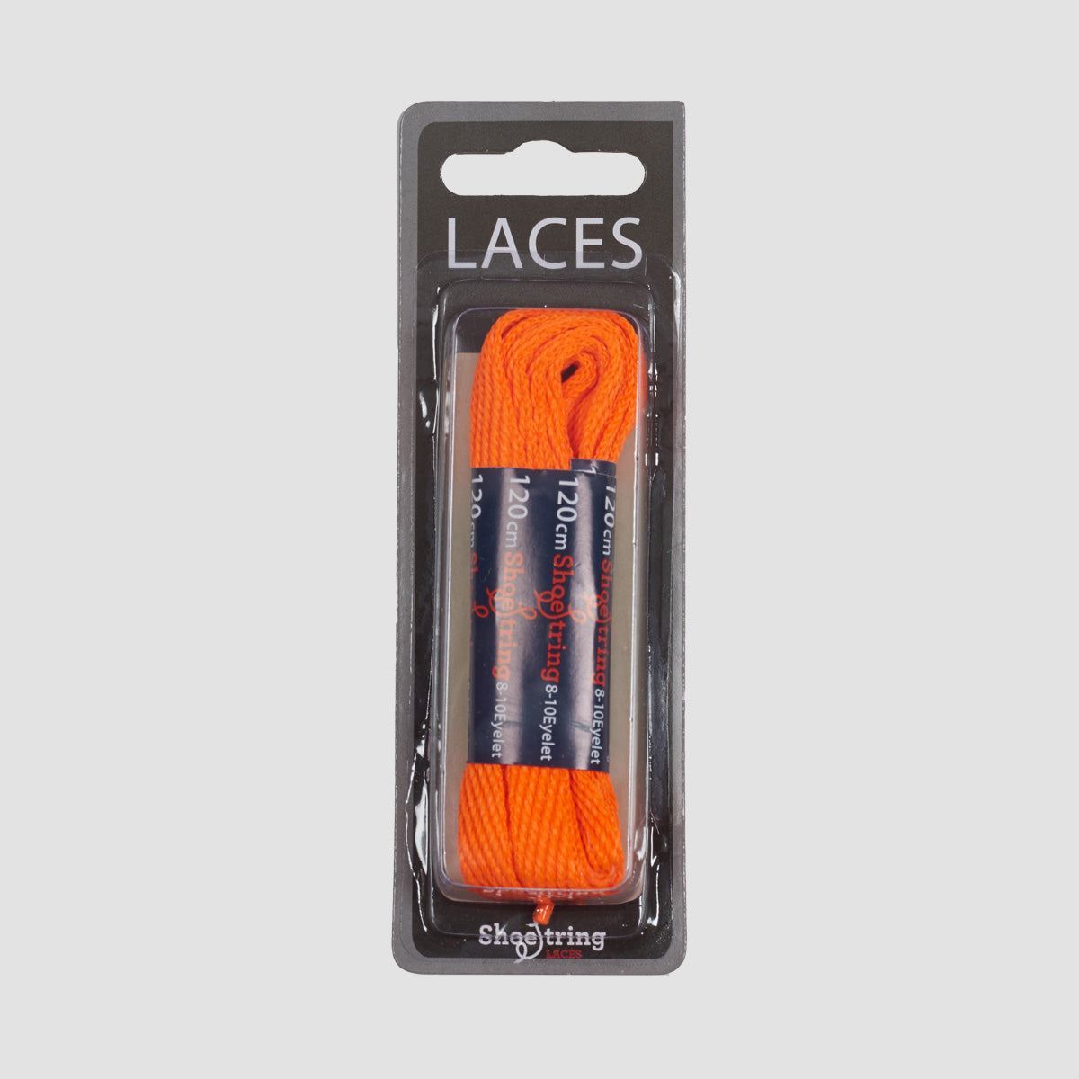 ShoeString American Flat 10mm 120cm Laces (Blister Pack) Orange