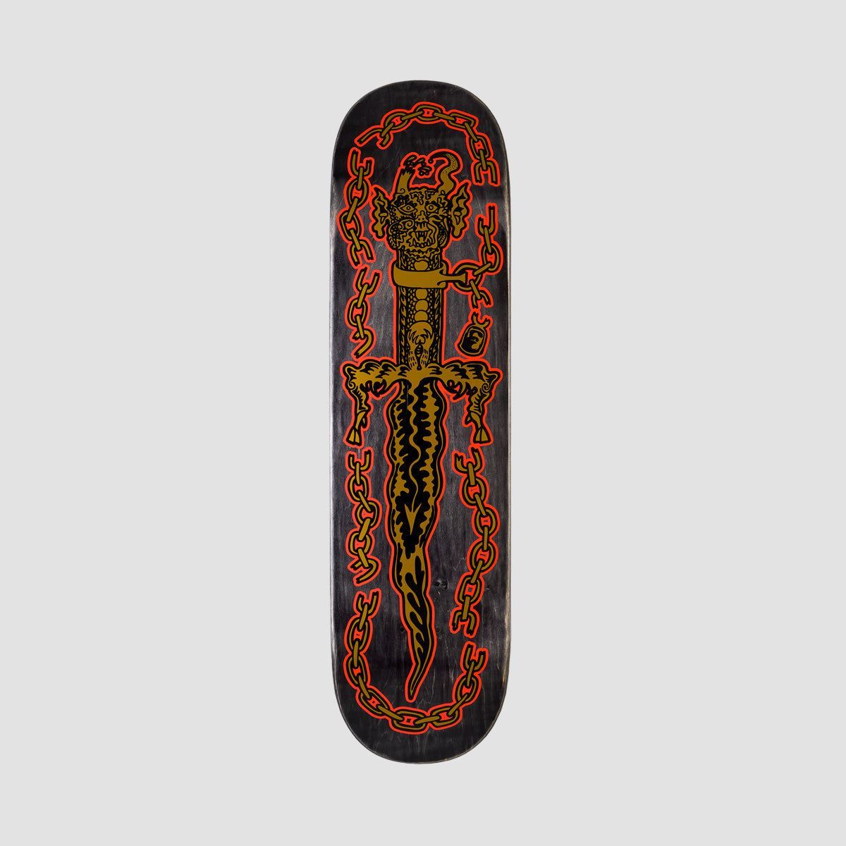 Heathen Sacrificial Dagger On Squarehead Skateboard Deck - 8.25"