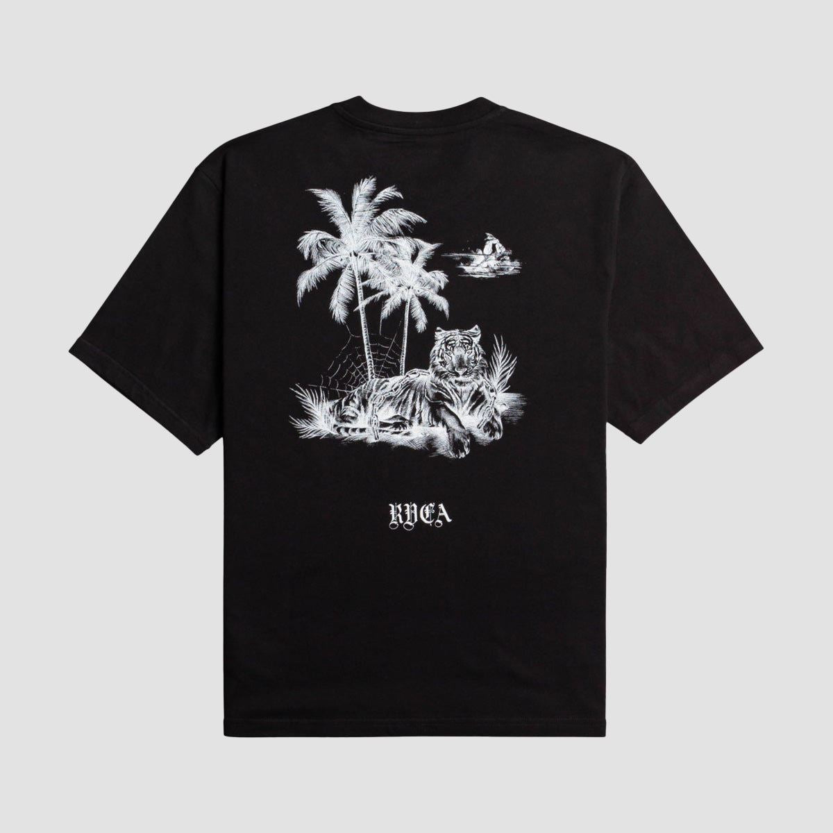 RVCA Benjamin Jean Jean Tiger Beach T-Shirt Black - Womens