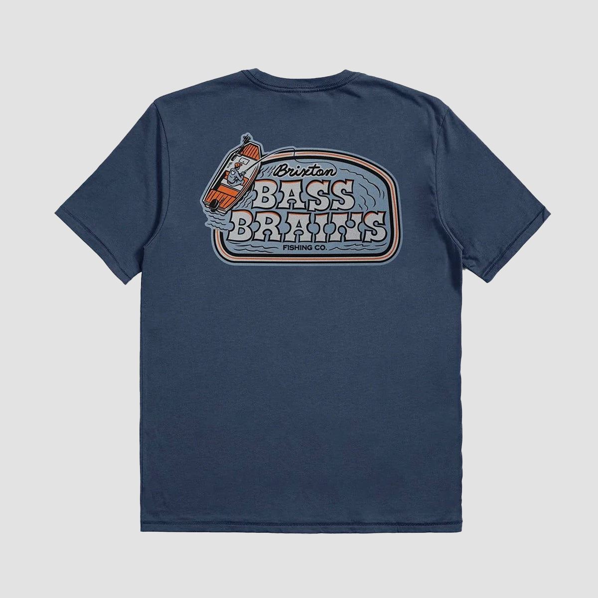 Brixton Bass Brains Boat T-Shirt Washed Navy