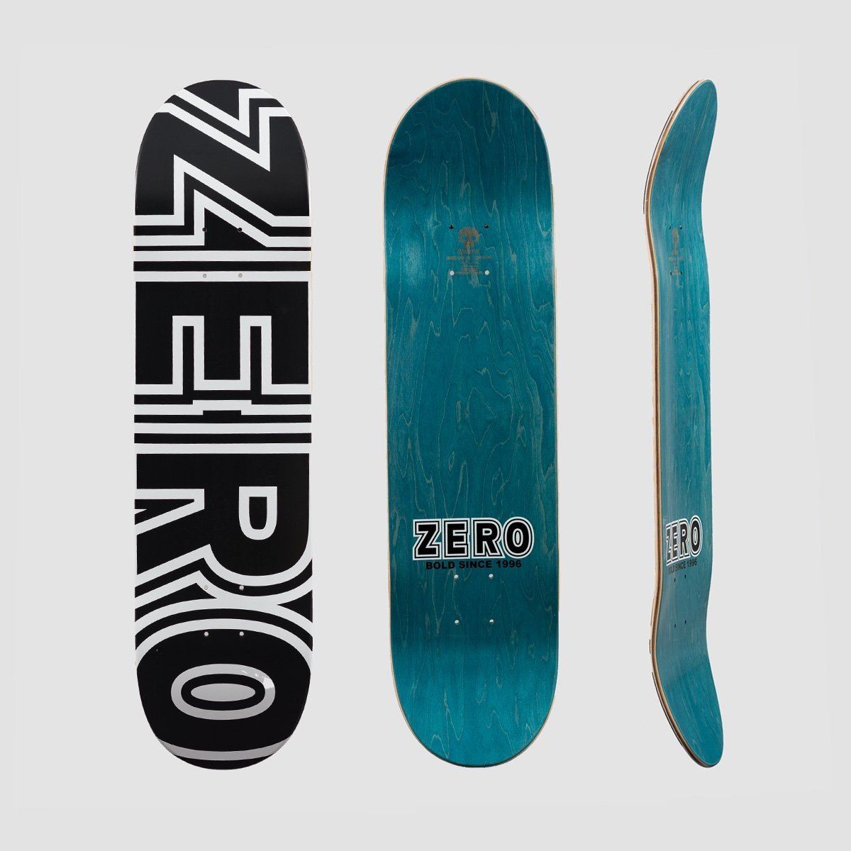 Zero Bold Skateboard Deck Black/White - 8.25"