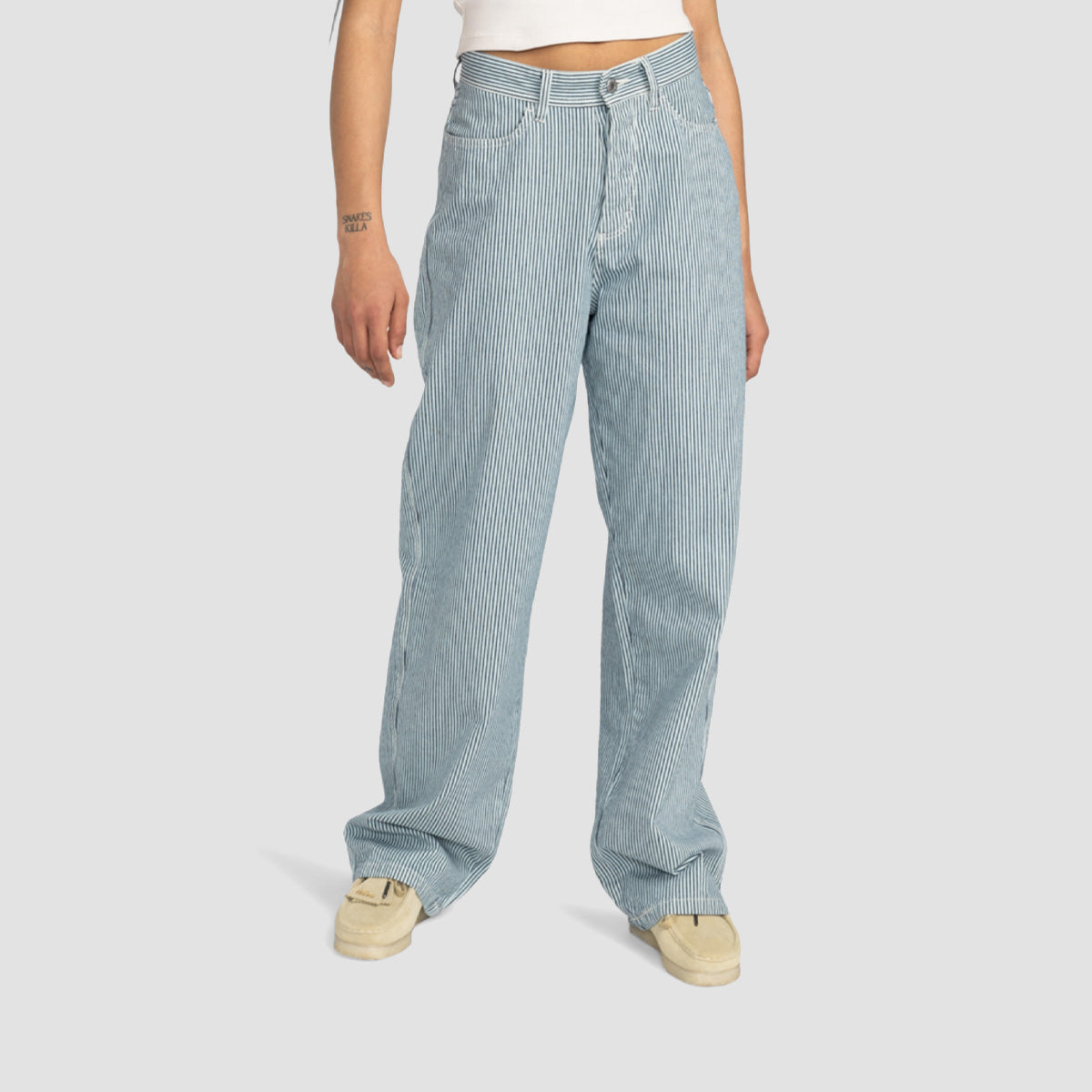 Element 365 Relaxed Jeans Baby Blue Hichory Stripe - Womens