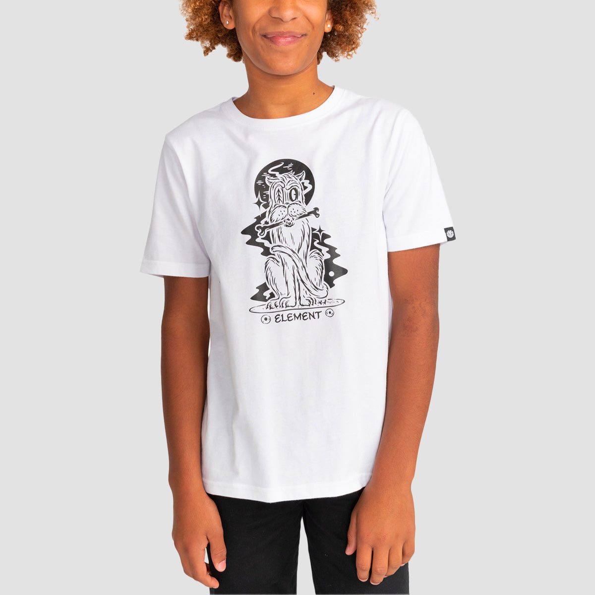 Element Black Cat T-Shirt Optic White - Kids