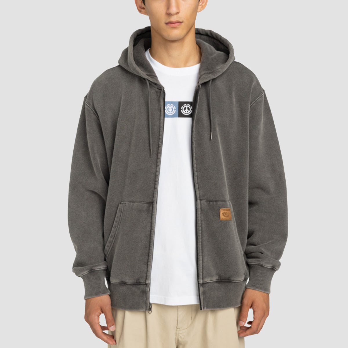 Element Cargo Zip Hoodie Off Black