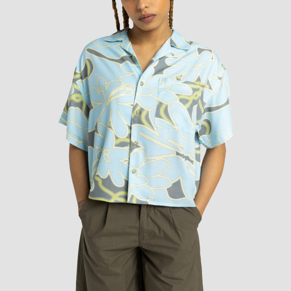 Element Hang Out Short Sleeve Shirt Pop Yellowblue - Womens