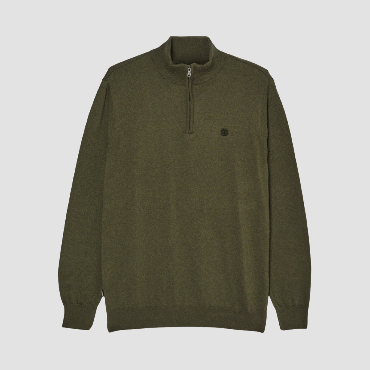 Element Icon Embroidery 1/4 Zip Jumper Sepia Heather