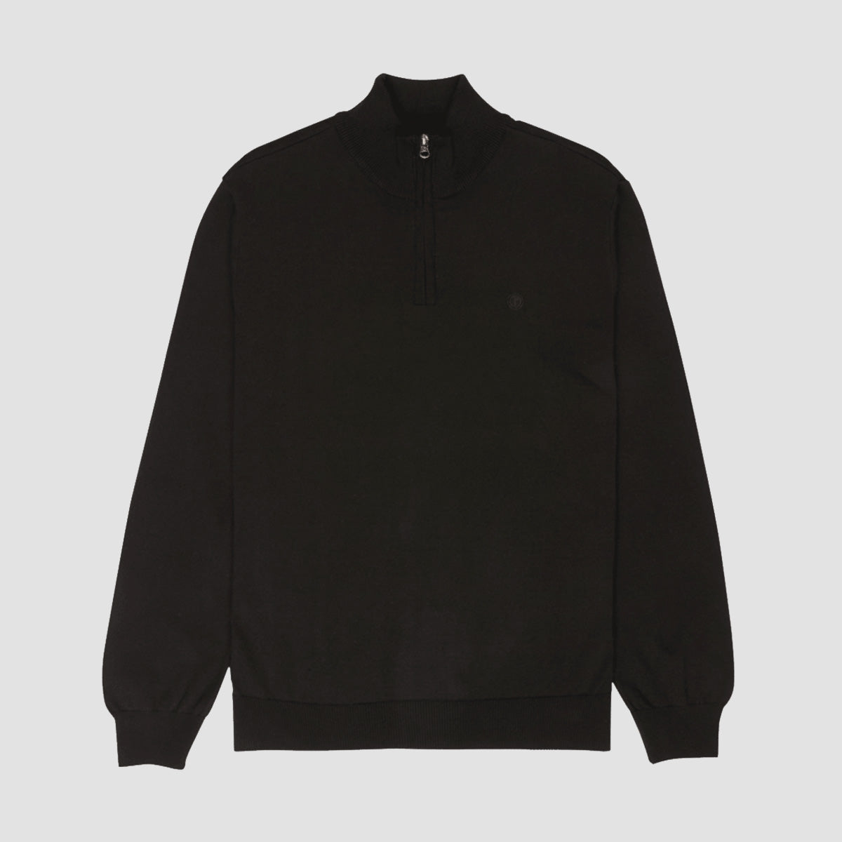 Element Icon Embroidery 1/4 Zip Sweatshirt Off Black
