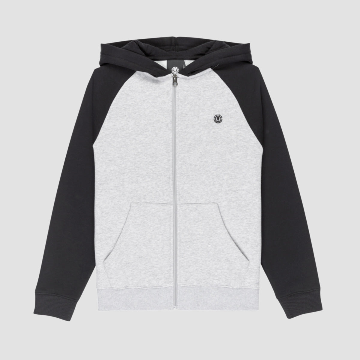 Element Icon Embroidery 2Tone Zip Hoodie Mid Grey Heather - Kids