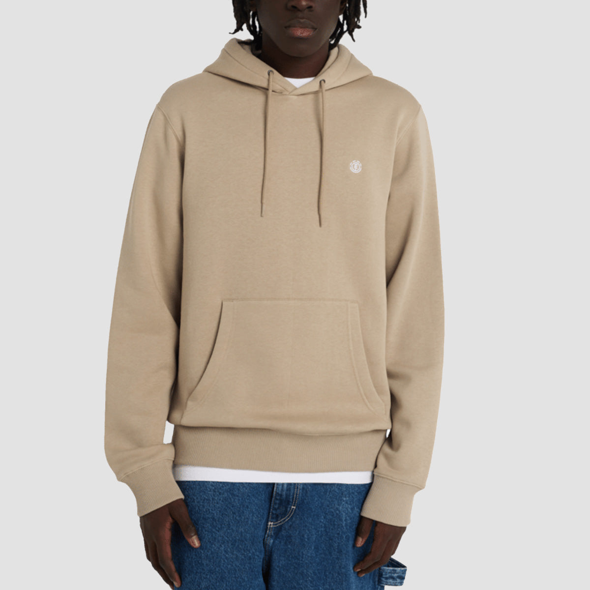 Element Icon Embroidery Pullover Hoodie Aluminum