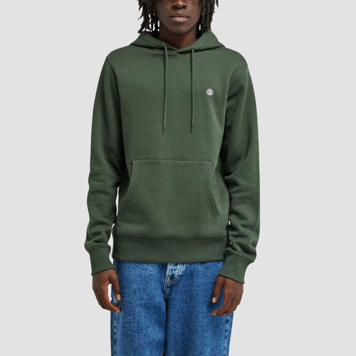 Element Icon Embroidery Pullover Hoodie Deep Forest