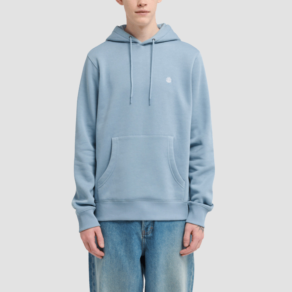 Element Icon Embroidery Pullover Hoodie Faded Denim
