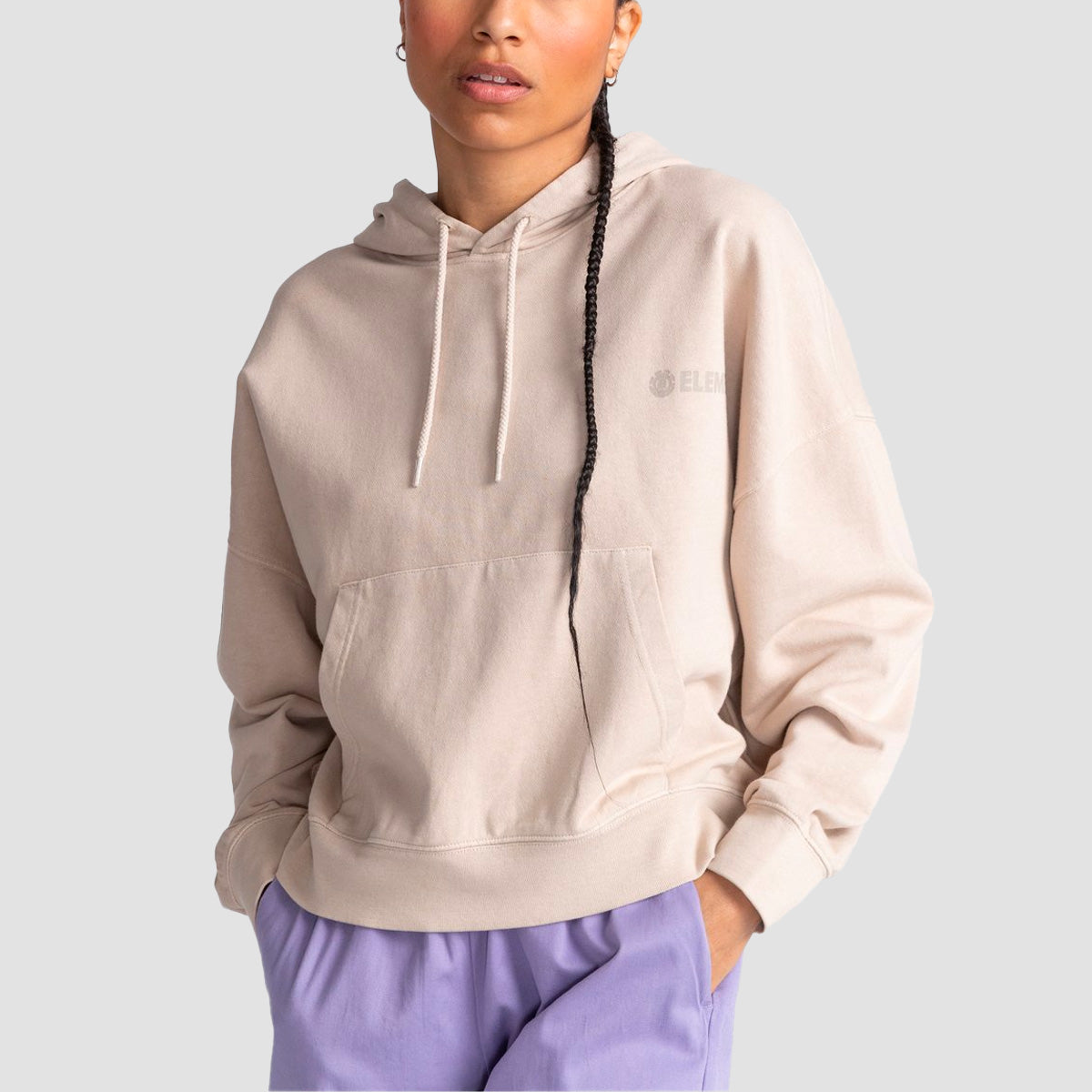 Element Logo Pullover Hoodie Oxford Tan - Womens