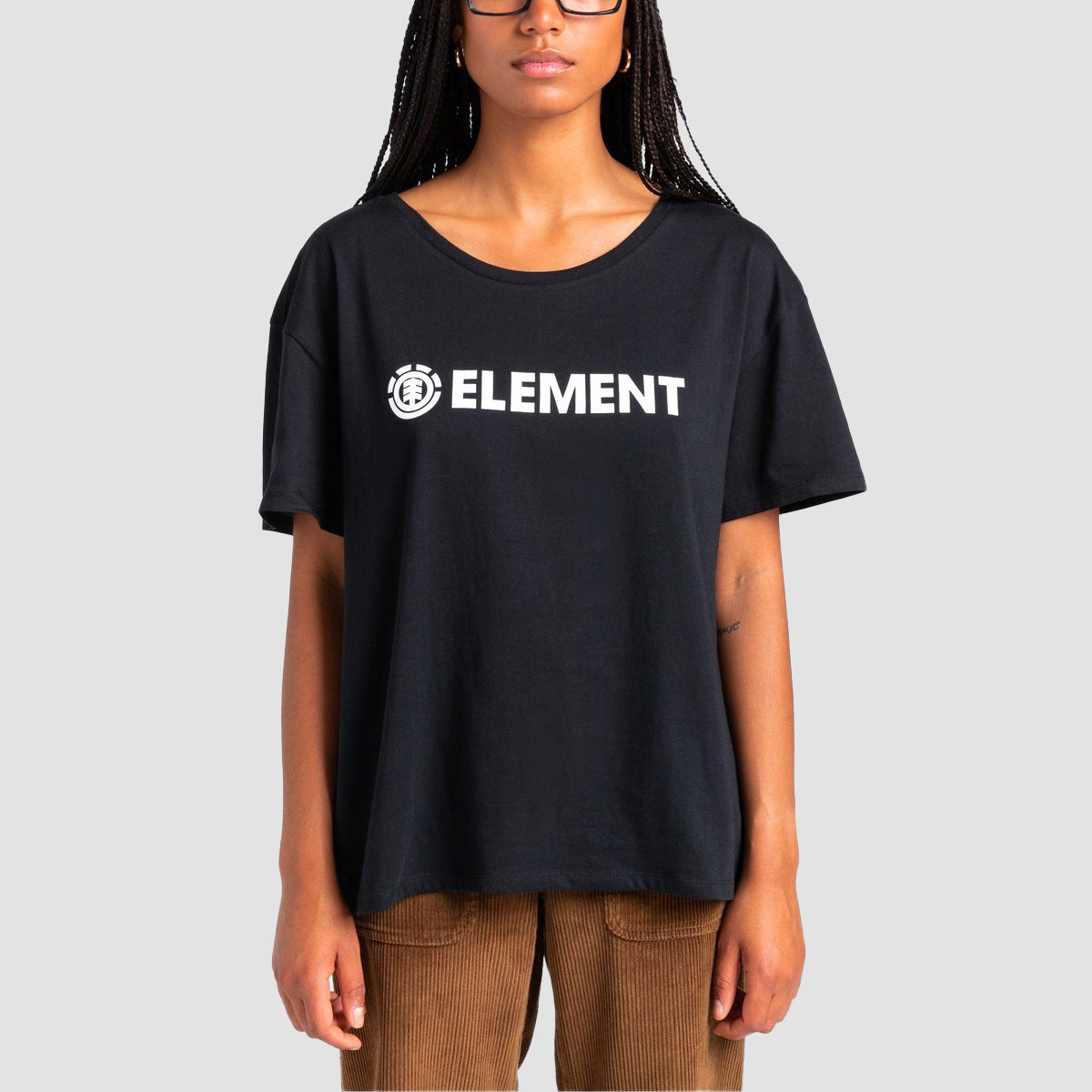 Element Logo T-Shirt Flint Black - Womens