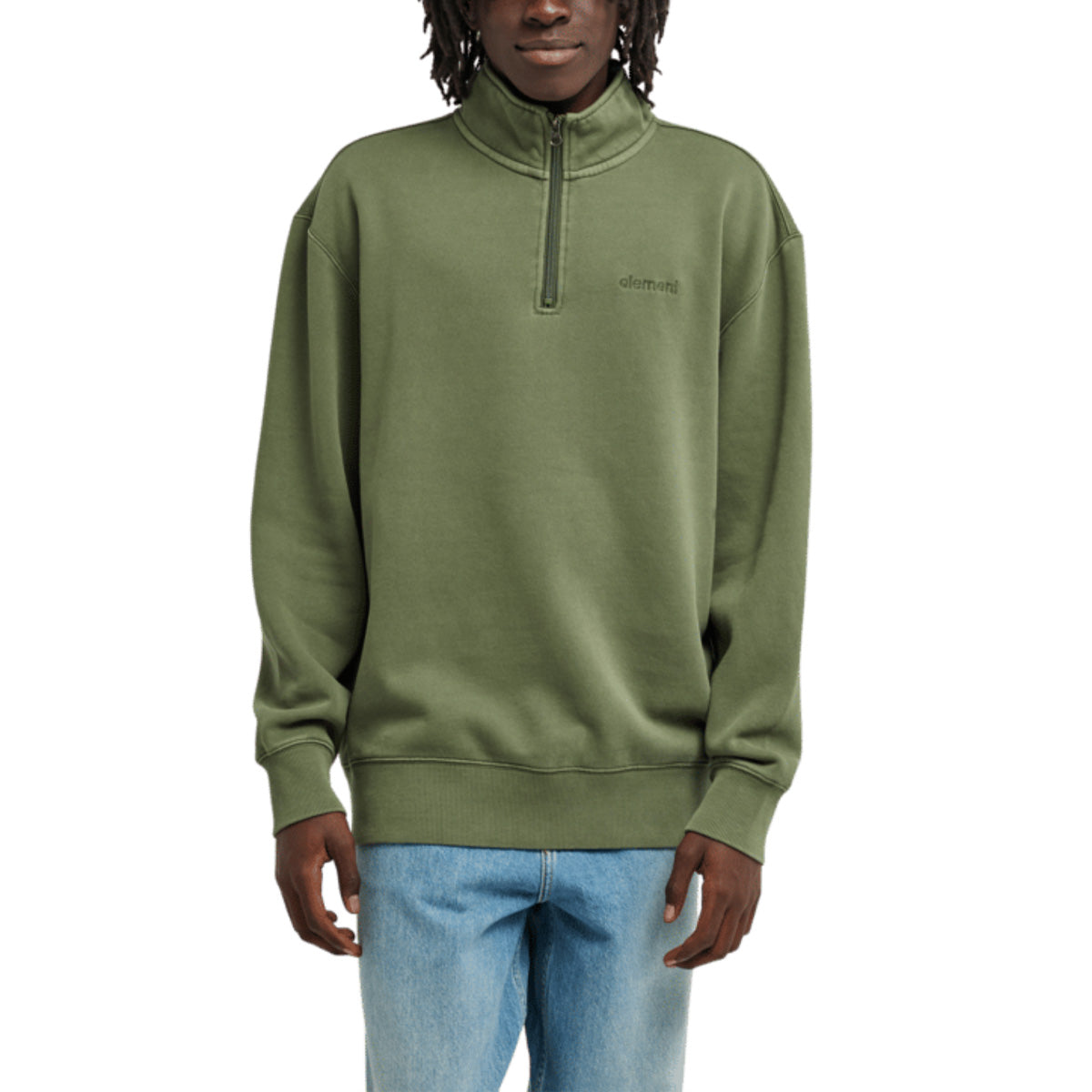 Element Lowcase Pigment Half Zip Sweatshirt Bronze Green
