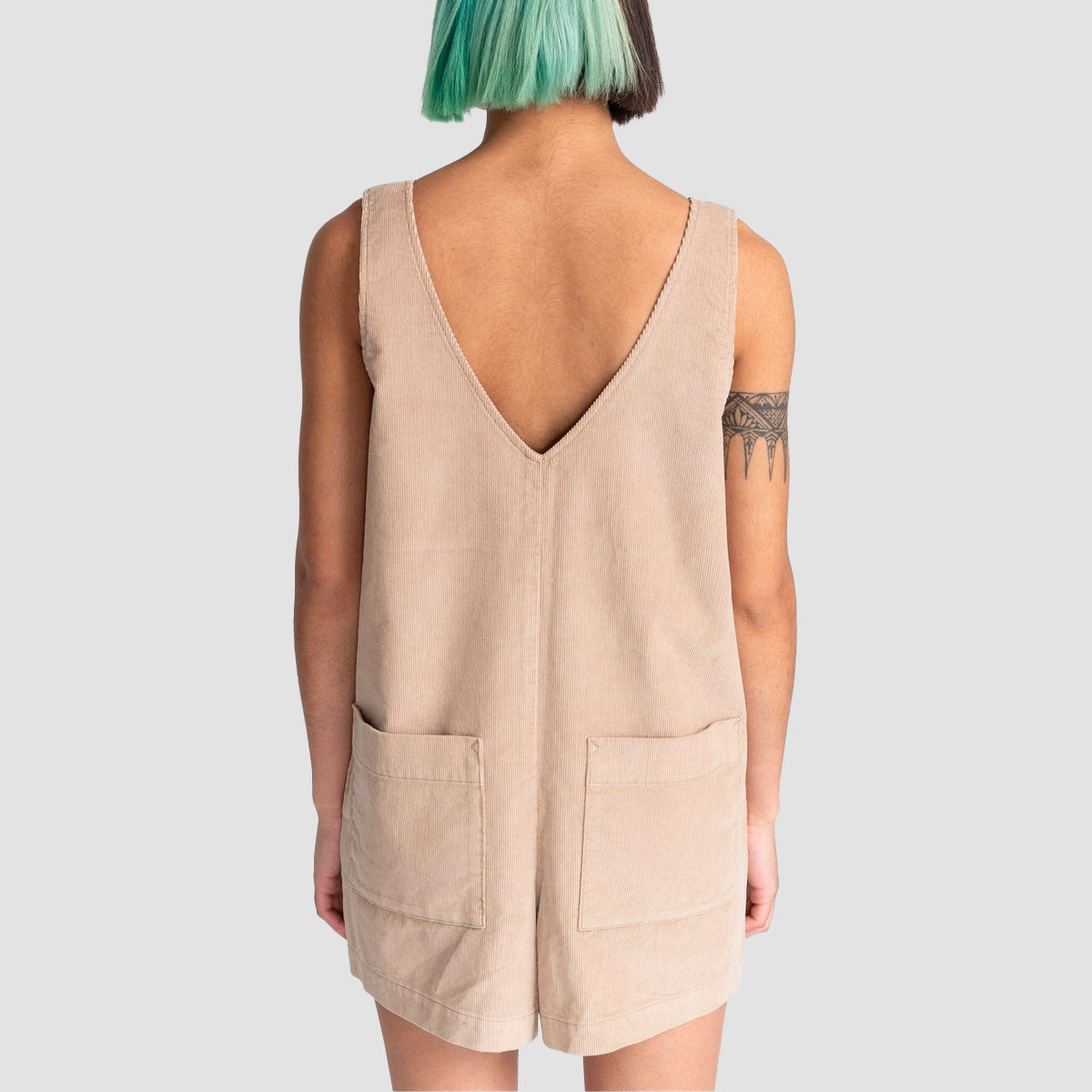 Element Pinafore Playsuit Oxford Tan - Womens