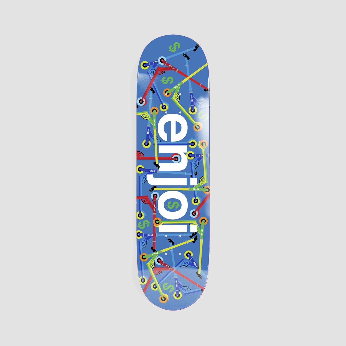 Enjoi Big Box Scooters R7 Skateboard Deck Blue - 8"
