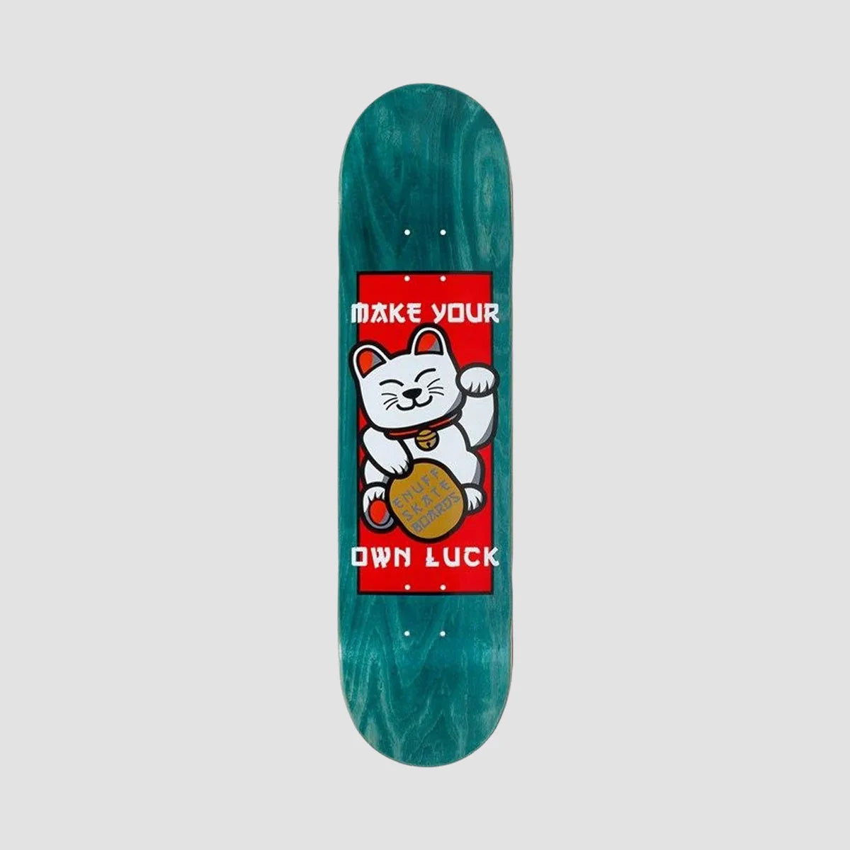 Enuff Designer Skateboard Deck Lucky Cat Green - 7.75"