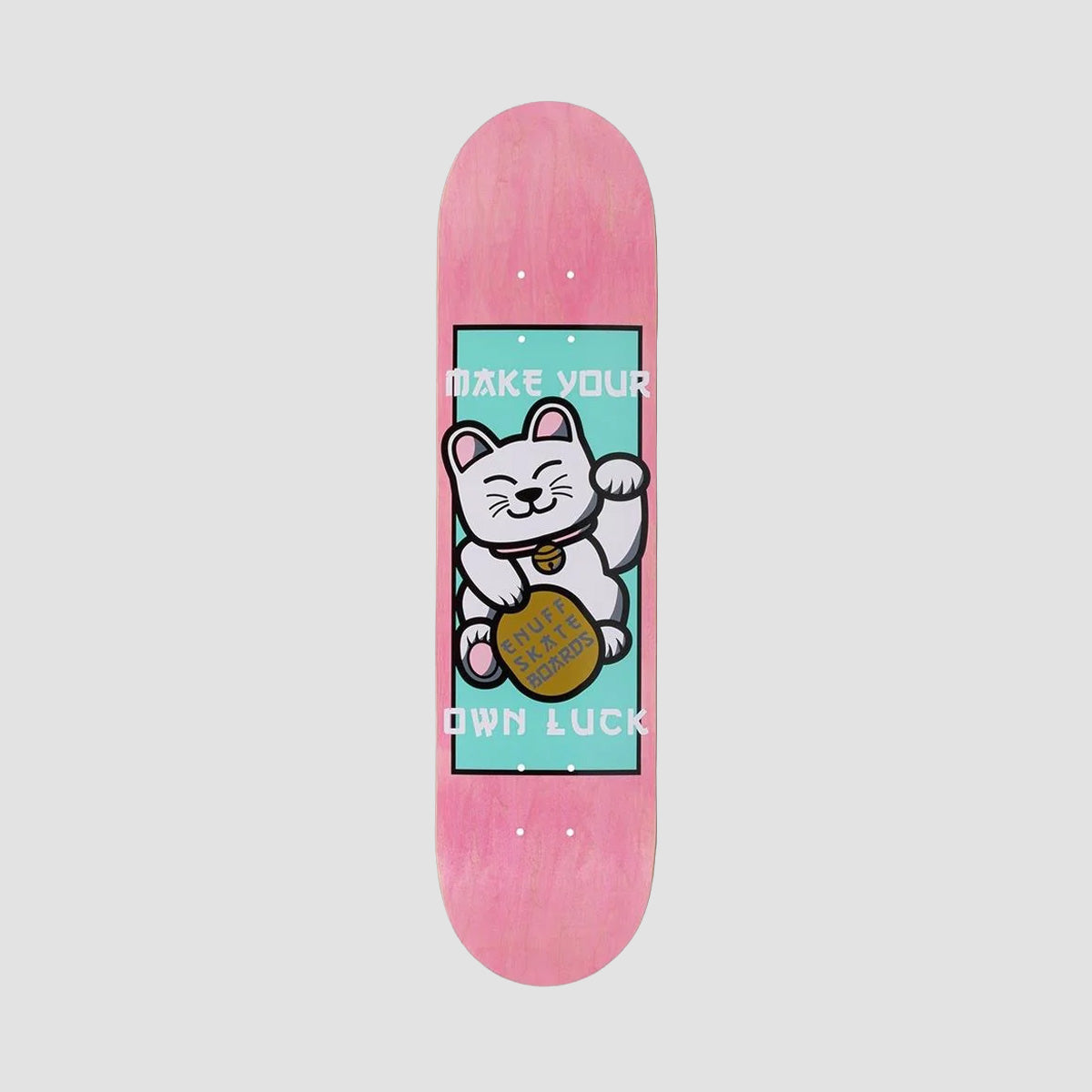 Enuff Designer Skateboard Deck Lucky Cat Pink - 8.25"