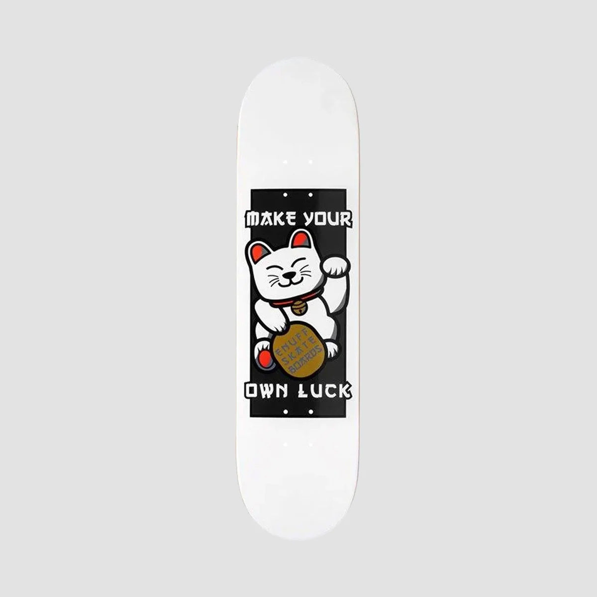 Enuff Designer Skateboard Deck Lucky Cat White - 7.75"