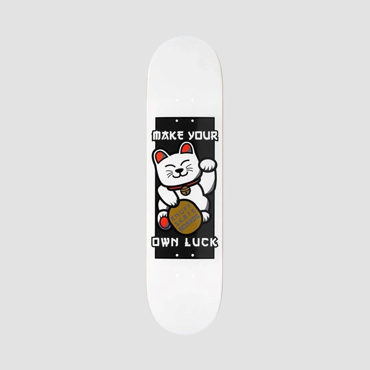 Enuff Designer Skateboard Deck Lucky Cat White - 8"