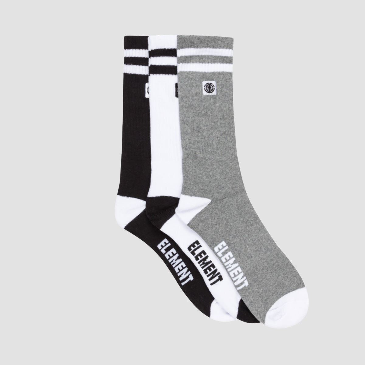 Element 2Tone Icon Socks 3 Pack Black/White/Grey Heather