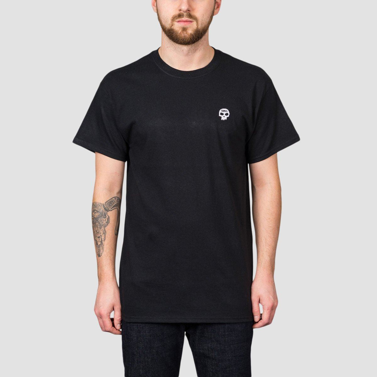 Zero Single Skull Embroidered T-Shirt Black