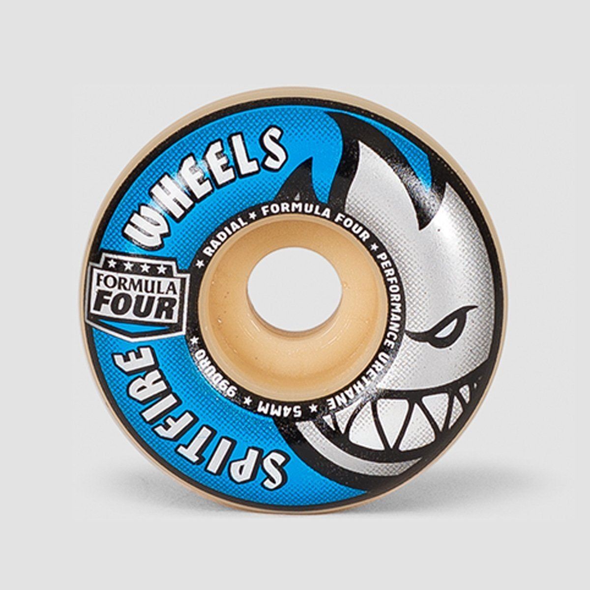 Spitfire Formula Four Radial 99DU Skateboard Wheels Natural/Blue 54mm
